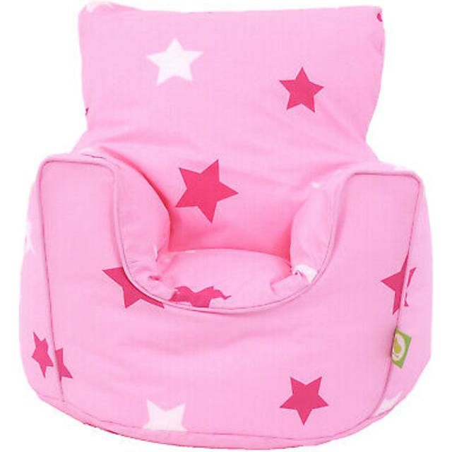 Cotton Pink Stars Bean Bag Arm Chair Toddler Size - Small