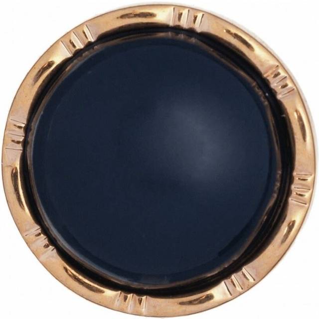 Hemline Round Metallic Buttons Navy