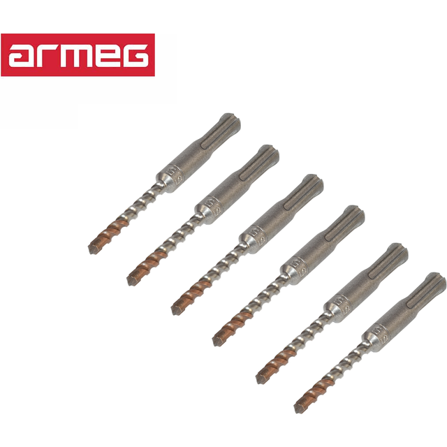Armeg uk stubby sds+ impact masonry fixings quick drill bits, sizes 4mm to 8mm