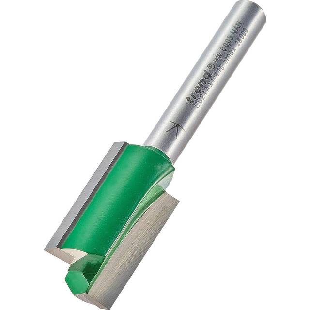 Craftpro Straight Two Flute Router Cutter Bit, 1/4 Inch Shank, 15mm Cut D