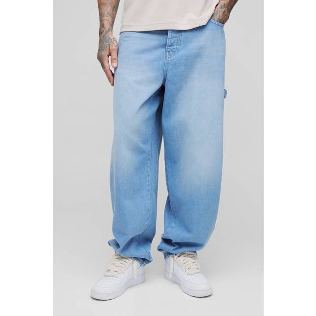 Tall Adjustable Waist Balloon Fit Carpenter Jeans - Grey - 34