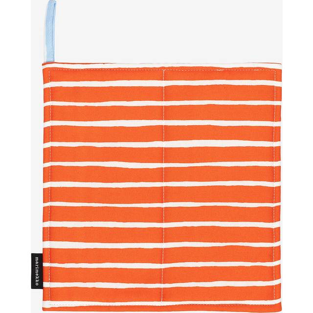 Marimekko Piccolo grytlapp 21,5x21,5 cm White-tomato red-light blue - Vit