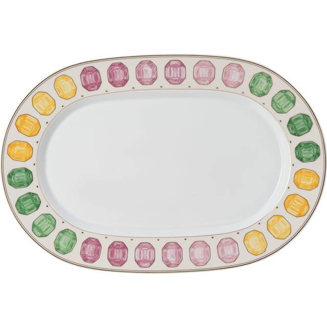 Idyllia platter, Porcelain, Crystal print motif, gemstone, Large, Multicoloured