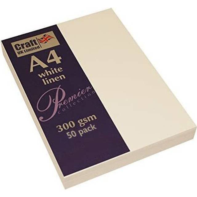 2390 A4 White Recycled Linen Card 300 GSM - 50 Sheets