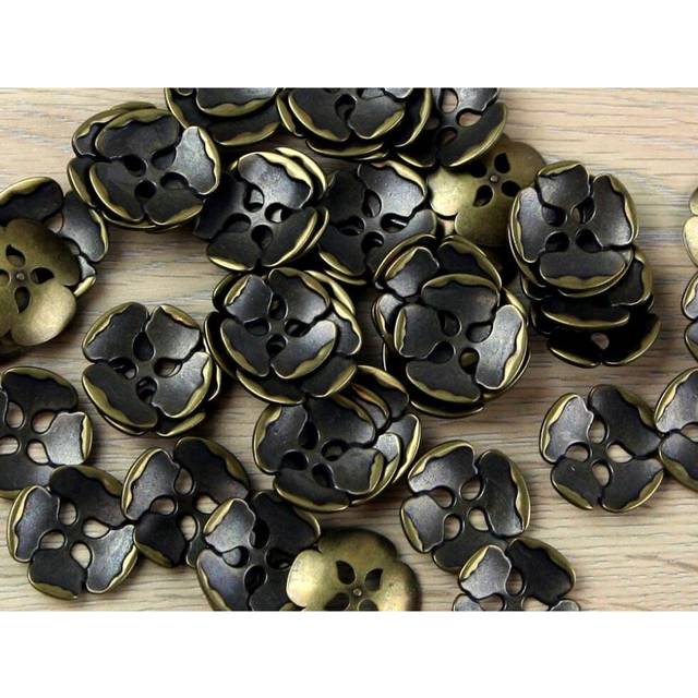 Trimits Flower Metal Buttons Bronze
