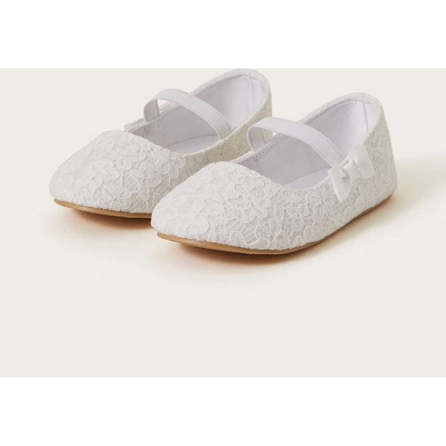 Monsoon Baby Girls Lace Bow Walker Shoes - Ivory, Light Cream, Size 2 Younger