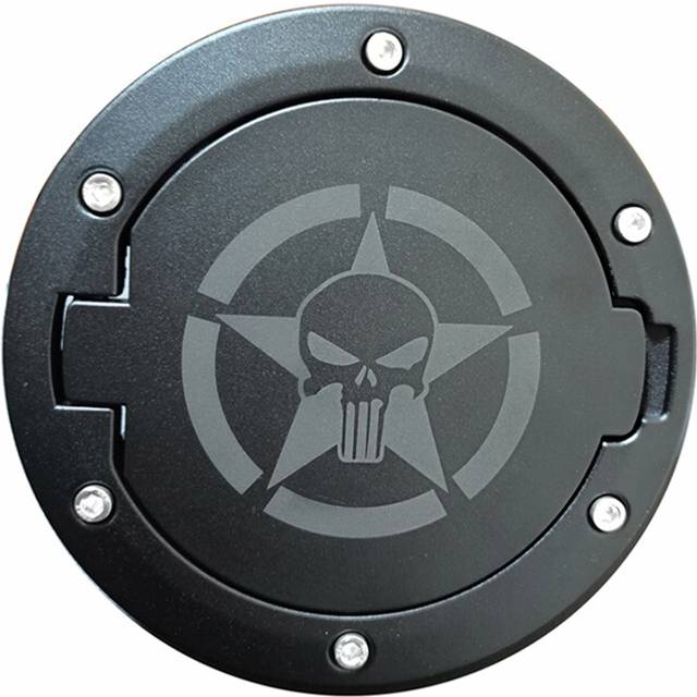 (Star) NHAUTP 1Pcs External Fuel Tank Cap Cover For Jeep Wrangler JK 2007-2017 2/4 Doors  Car Accessories