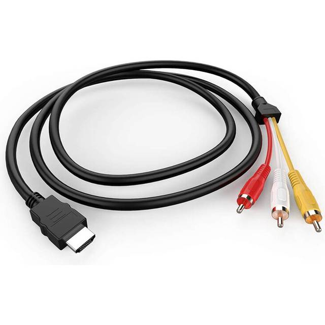 -Compatible to Cable, 1080P 5Ft/-Compatible Male 3 Video Audio AV Cable Connector Adapter for TV HDTV