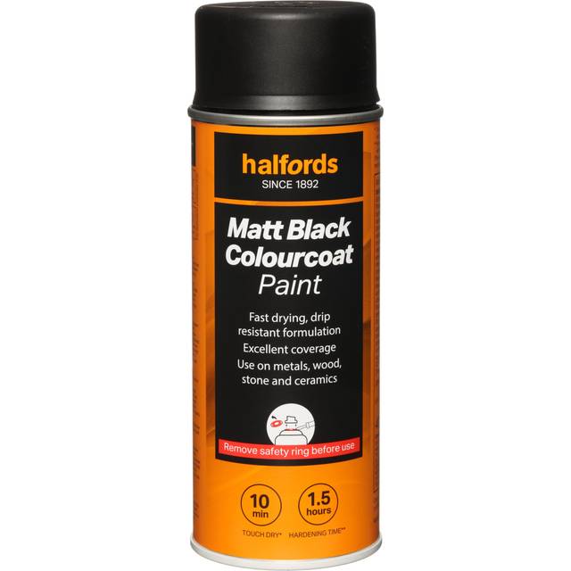 Halfords Colourcoat Matt Black Paint 400Ml