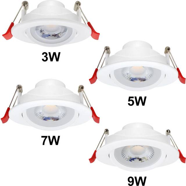 Led round adjustable tilt angle ceiling recessed downlight warm or cool white