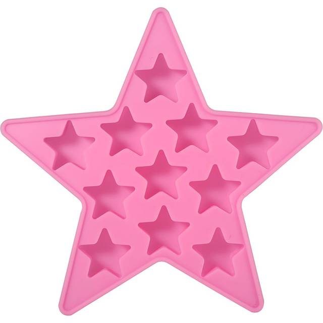 Five Star Shaped Cool Silicone Ice Cube Tray Freeze Mold Maker Tools for Club Bar Party (Pink)