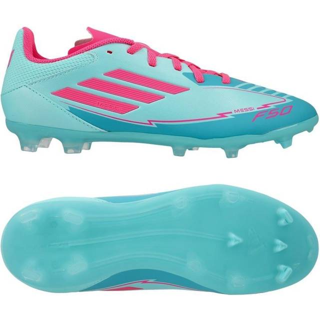 F50 League Messi Firm/Multi-Ground Fotbollsskor - Flash Aqua / Lucid Pink / Lucid Cyan