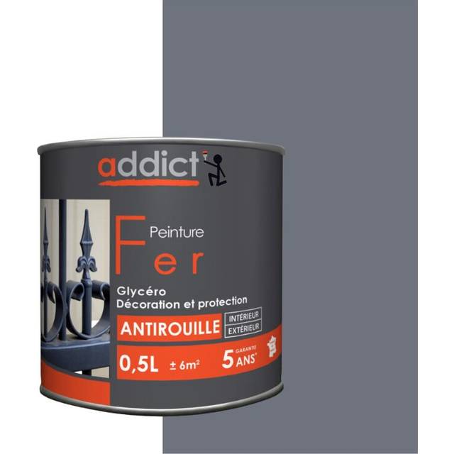 Glossy Anti-rust Enamel Paint Anthracite Grey Ral 7016 0.5l For Metals