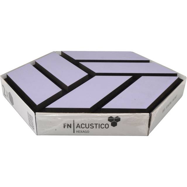 Acoustic Hex Wall Panel 3D Wood - Lavender - 19x300mm - Set of 2 - Purple - Kraus