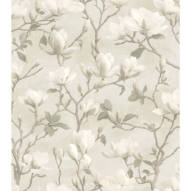 Holden Decor Petalina Dove Wallpaper Floral Luxury Textured Italian Vinyl