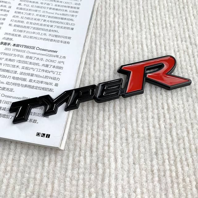 (Type R-C) 3D Metal Car Front Grille Emblem Type R Logo Decal For Honda CIVIC FD2