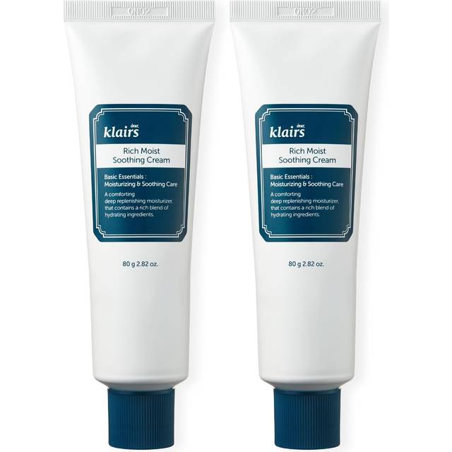 Klairs Rich Moist Soothing Cream 80g Set of 2 Highly Moisturizing Moisture Cream Moisturizing Korean Cosmetics Skin Care Large Capacity Present Gift