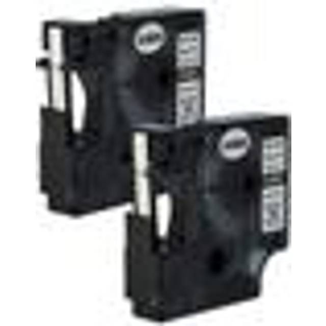 Vhbw - 2x Label Tape compatible with Dymo Rhino 6000, 5200, 4200 Label Printer, Black on White, Heat Shrink Tape, 6 mm