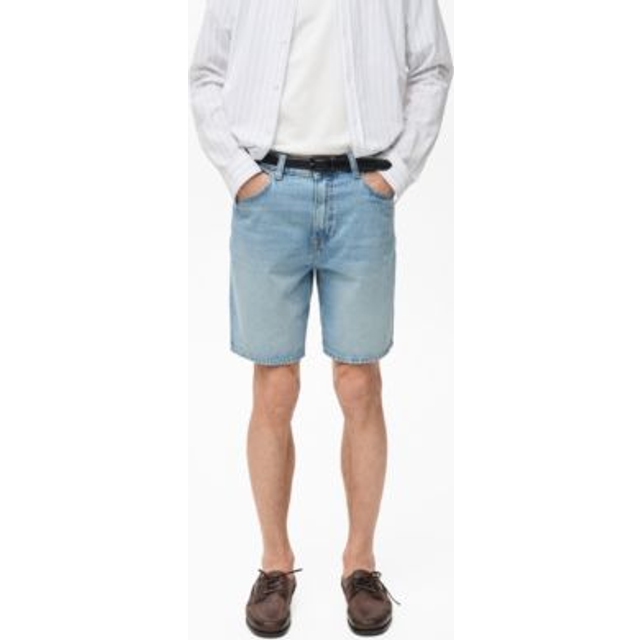 Denim bermuda shorts with washed effect medium blue - Man - 31 - MANGO MAN - Medium Blue