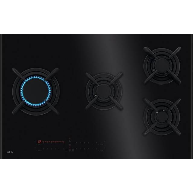AEG HVB8453IB 80cm Series 9000 4 Burner Gas On Glass Hob - BLACK