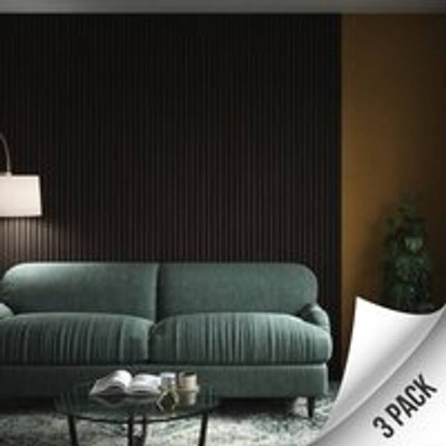 Kraus - Easy Living Acoustic Slat Wall Panel - Dark Oak - (l) 240cm x (w) 60cm - Set of 3