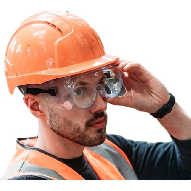 PPE Safety Goggles Clear Protective Eyewear for Construction, Carpentry, DIY, Lab work, Protects Against Liquid Splashes, Dust & Debris - Anti Fog