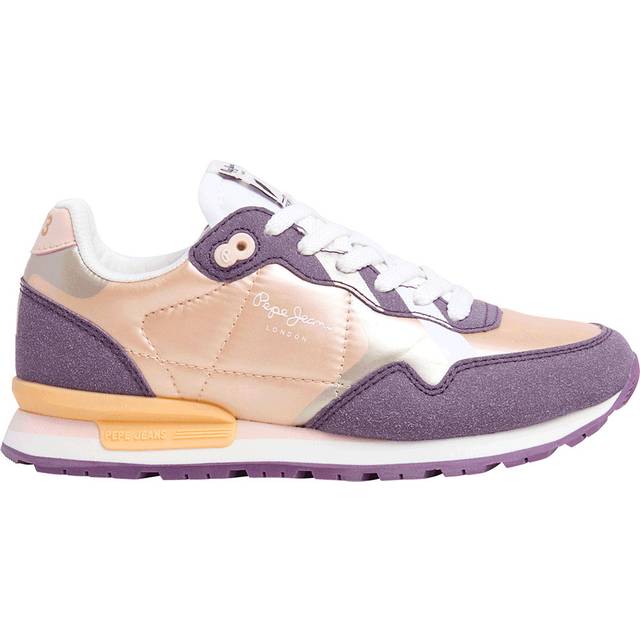 Pepe Jeans for girl. PGS40014 Brit Gala slippers gold, lilac (34), Flat, Laces, Casual, Purple, children's fashion