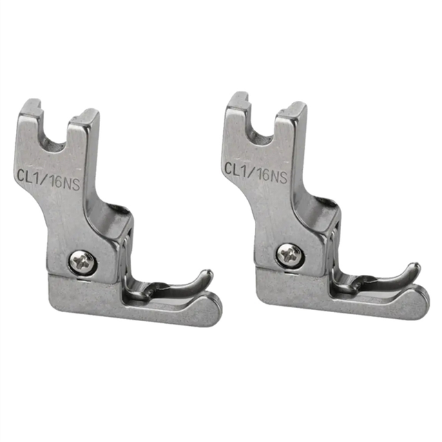 2Pcs Narrow Guide Presser Foot Industrial Lockstitch Sewing Machine Feet Zipper Universal Feet,CL1/16NS(0.2)