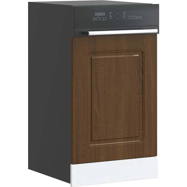 vidaXL Diskmaskinspanel Kalmar brun ek 45x1,5x67 cm konstruerat trä
