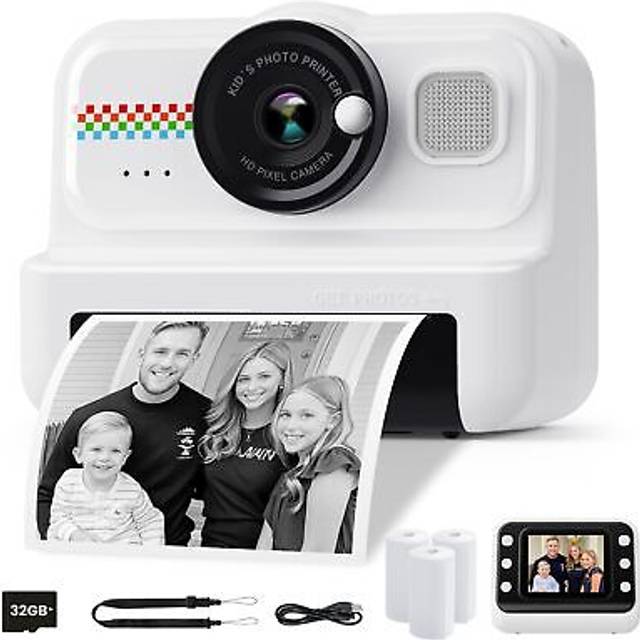 Kids Camera Instant Print, 1080P Instant Print Camera for Kids with 32GB Card & 3 Rolls Print Paper, Selfie Kids Digital Camera, Funny Kids Toys Gifts