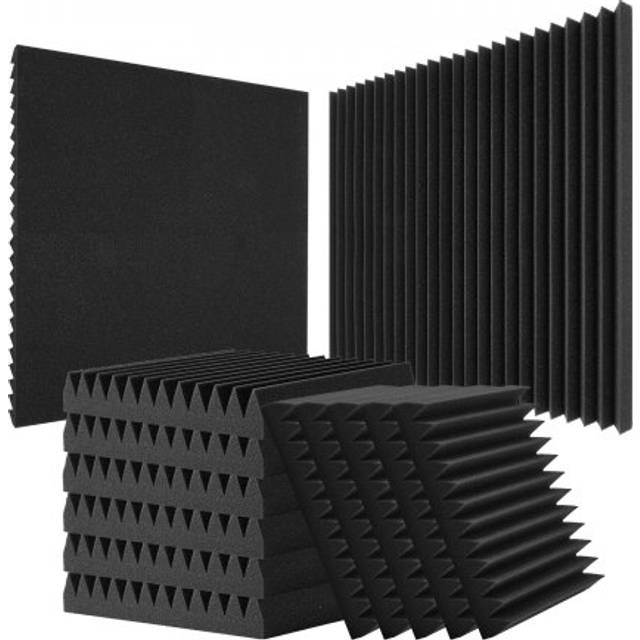 VEVOR akustiska skumpaneler 50-pack 12 x 12 x 2 tum för studiovägg och tak