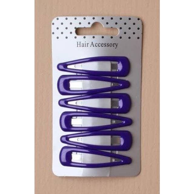 Card of 6 Purple Hair Bendie Clips Grips Hair Clip