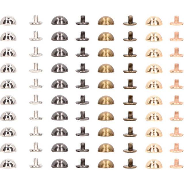 20Sets Screw Dome Stud Rivets Anti Rust 4 Colors Round Head Rivets for Decorating Clothing Shoes
