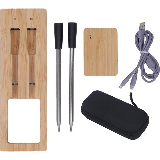 Wireless Meat Thermometer 2 Probes USB Charge IP67 Waterproof Smart Meat Thermometer with Repeater