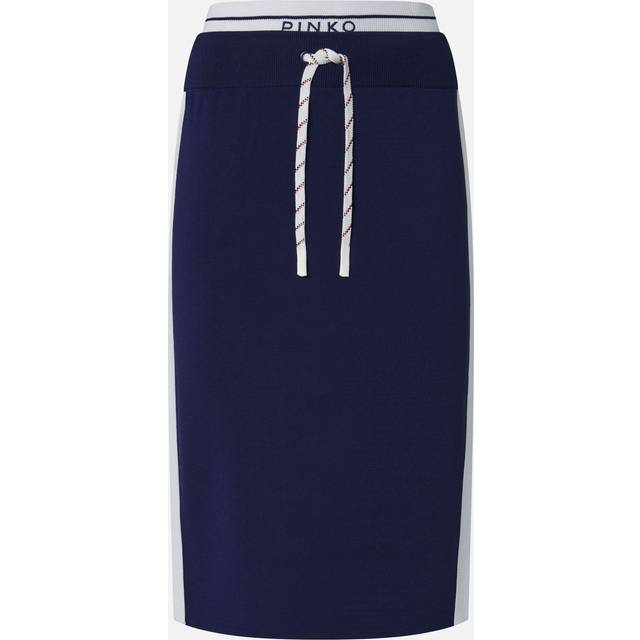 PINKO, Pencil Skirts, female, Blue, S, Violet Blue Midi Skirt with Logo