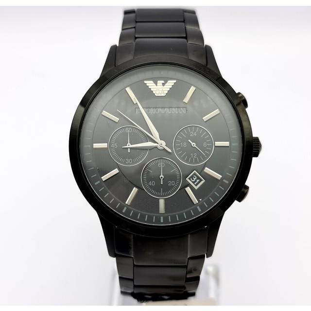 NEW GENUINE EMPORIO ARMANI MEN&#39;S WATCH AR2453 BLACK CHRONOGRAPH - Black
