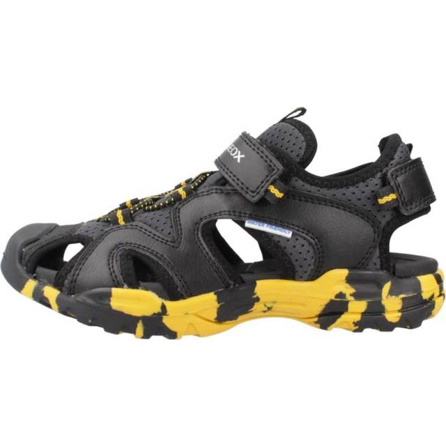 Geox Kids' Borealis Closed-Toe Sandals, Black/Yellow