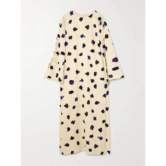 Borgo de Nor - Brunetta Embellished Floral-print Cotton-blend Brocade Maxi Dress - Cream - UK 8