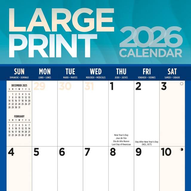 Large Print 2026 Wall Calendar