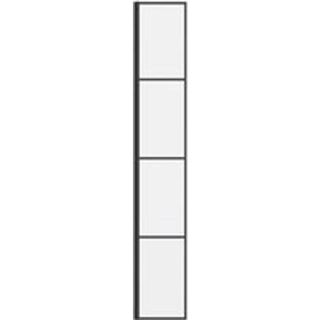 NRG - Black Grid Walk In Shower Enclosure Wet Room Glass Screen Return Panel - 300x1950mm