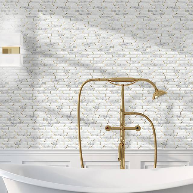 House of Mosaics Monte Carlo Luxe White Mosaic Tile Sheet - 30 x 35cm