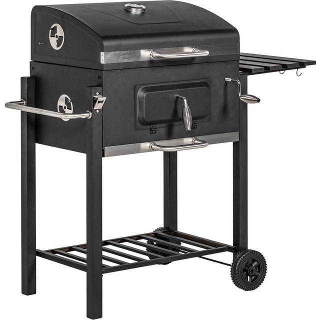 Outsunny Black Charcoal Grill with Height Adjustable Coal Pan - 88 x 56 x 44cm