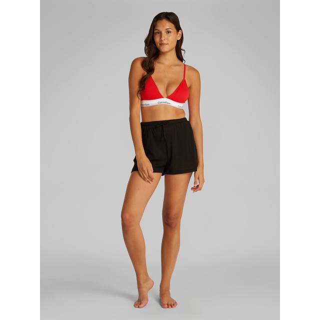 Women's Calvin Klein ICON COTTON MODAL Womens Triangle Bra Molten - Red - Size: LARGE