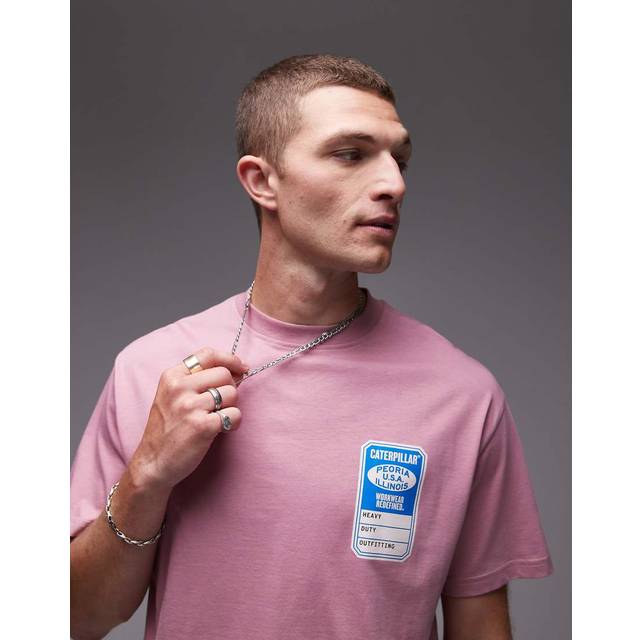 CAT – WWR – Rosa t-shirt med tryck på bröstet