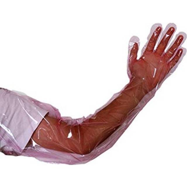 Disposable Soft Plastic Film Gloves Long Arm Veterinary Examination Artificial Insemination Glove Garden Fish Tank Cleaning Gloves 10 pcs