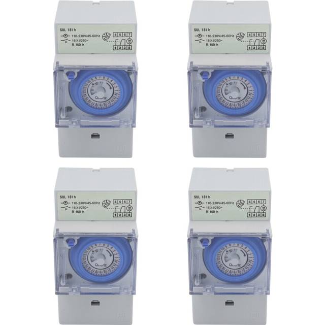 4X SUL181H Mechanical Timer 24 Hours Time Switch Relay Electrical Programmable Timer 24 Hour Din Rail Timer Switch