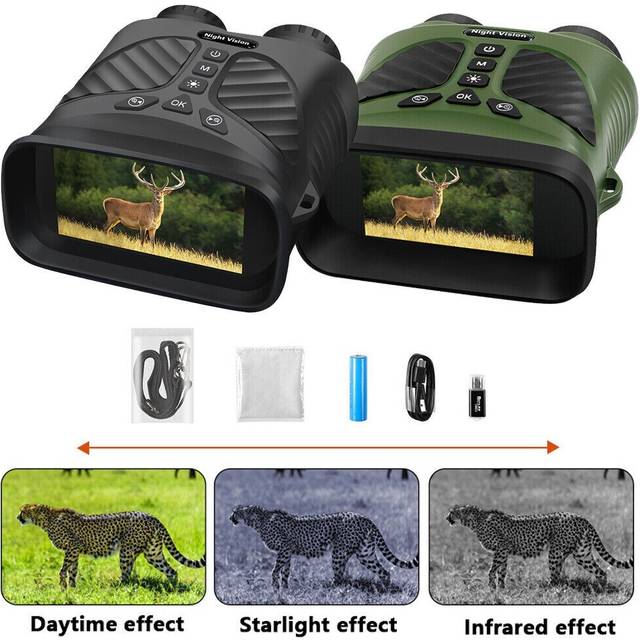 Binoculars Camera Infrared Night Vision 2.5K 10X Optical Zoom 3  IPS Screen Infrared Illuminator black