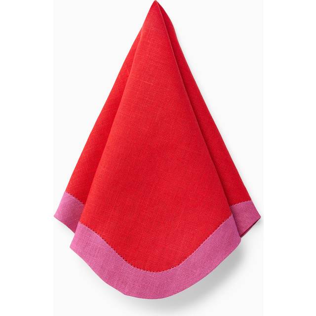 SFERRA Ondulato Dinner Napkins Dinner (Set Of 4) - POPPY/FLAMINGO - DINNER (SET OF 4)