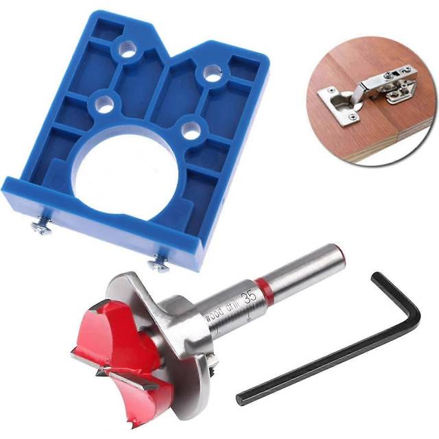 (As show, One size) 35mm hinge jig drill bit sets concealed hinge drill bit guide drilling locating tools