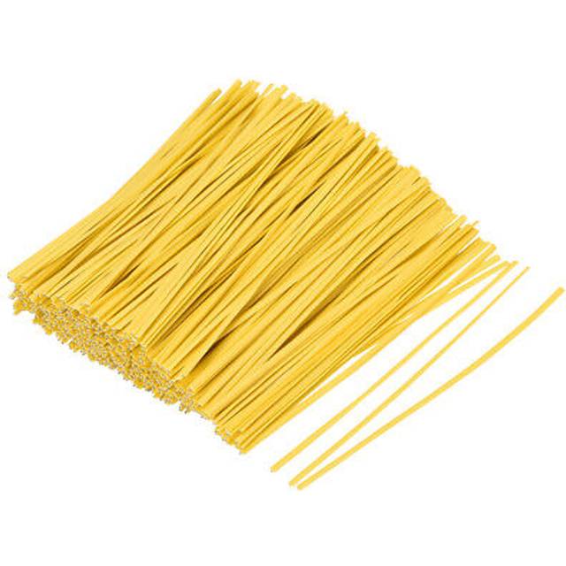 Metallic twist ties 100mmx2mm plastic yellow cable cord ties 500pcs